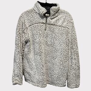 Thread & Supply 1/4 zip mock neck pullover Fuzzy Sherpa Sweatshirt L